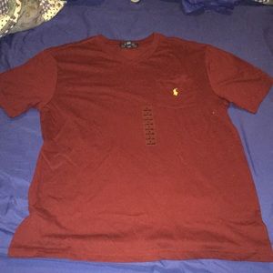 Maroon Polo V-neck T-shirt